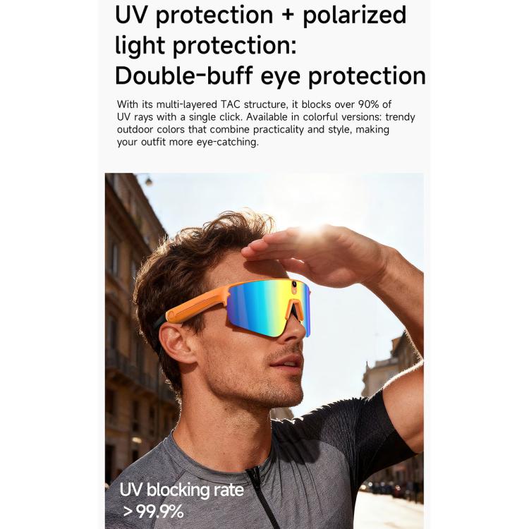 L085 8MP Dual-Mic Noise Cancellation AI Cycling Smart Glasses with Voice Assistant / Calling
