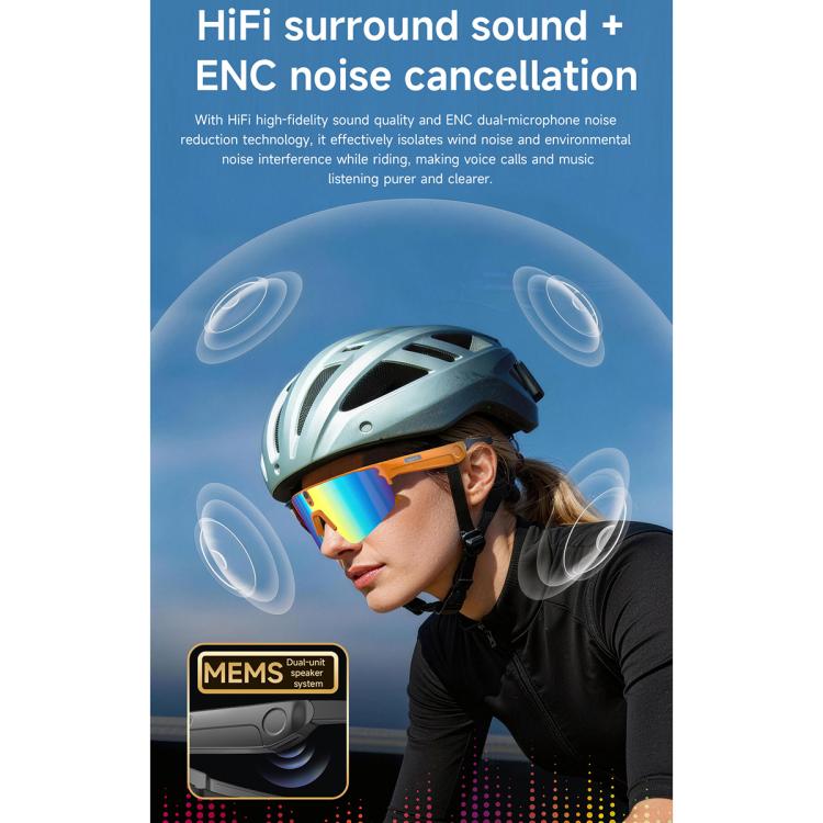 L085 8MP Dual-Mic Noise Cancellation AI Cycling Smart Glasses with Voice Assistant / Calling