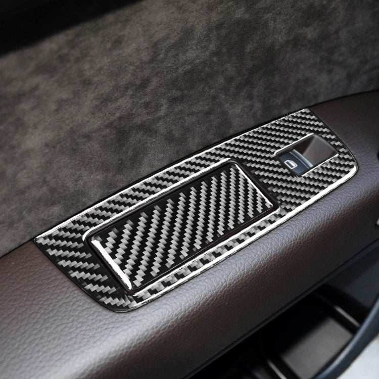 6 in 1 Car Carbon Fiber Window Glass Lifter Panel Decorative Sticker for Audi Q7 2008-2015, Left Drive, Window Glass Lifter, Left Drive