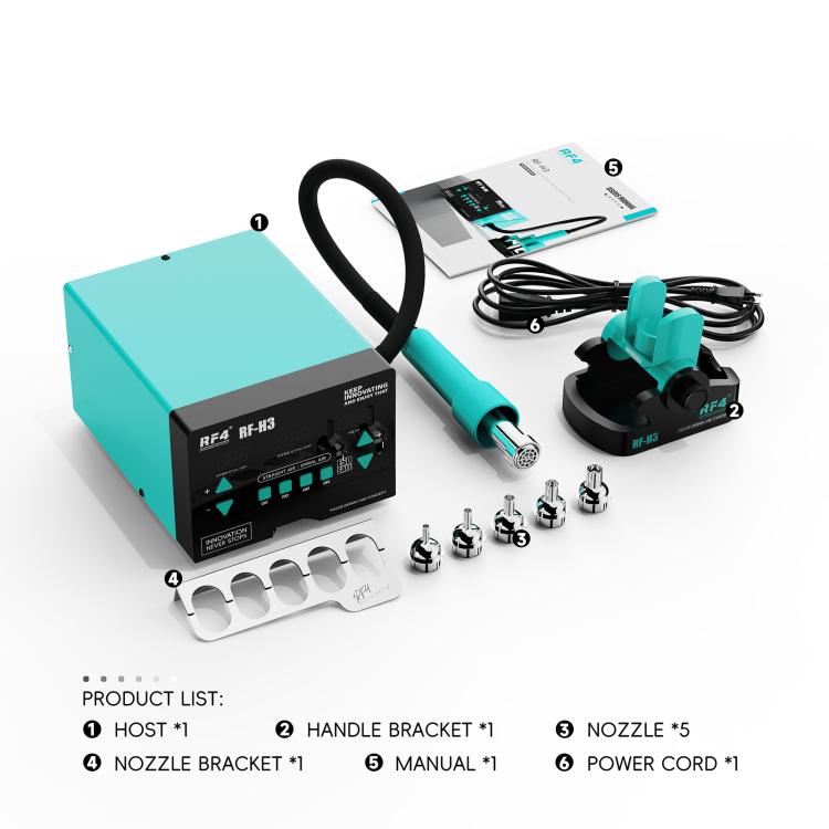 RF4 RF-H3 1200W 4 Memory Channels Hot Air Gun Digital Display Intelligent BGA Rework Station, RF-H3