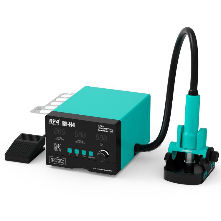 RF4 RF-H4 1200W 4 Memory Channels Hot Air Gun Digital Display Intelligent BGA Rework Station with Cold Air Pedal, RF-H4