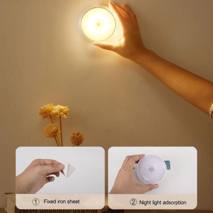 Intelligent Human Body Induction LED Night Light Bedside Lamp No Switch, No Switch