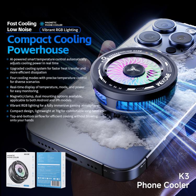 WK K3 Intelligent Temperature Control Mobile Phone Cooler, K3