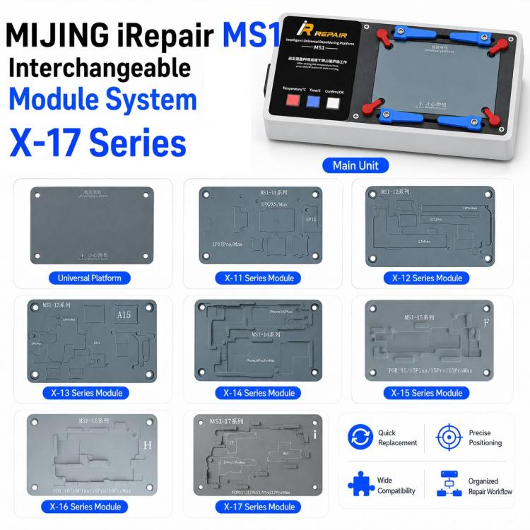 Mijing MS1 Intelligent Desoldering Platform for iPhone X-17 Pro Max, US Plug, EU Plug