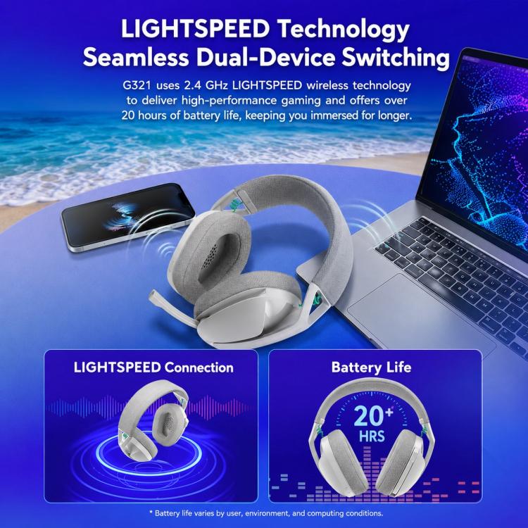 Logitech G321 LIGHTSPEED Wireless Gaming Headset with Mic