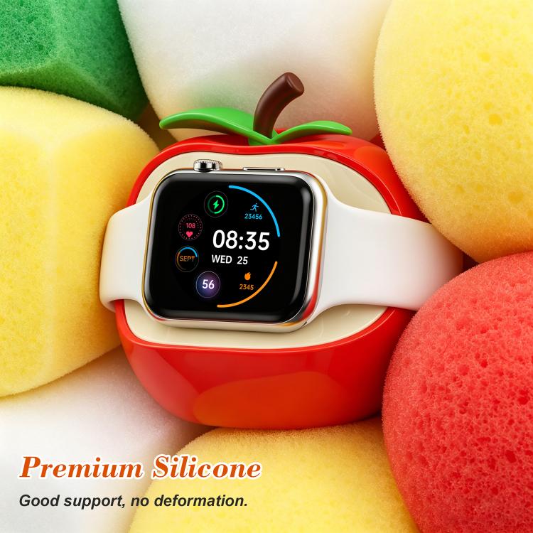 Creative Apple Shaped Smart Watch Silicone Charging Holder, For Apple Watch Full Series