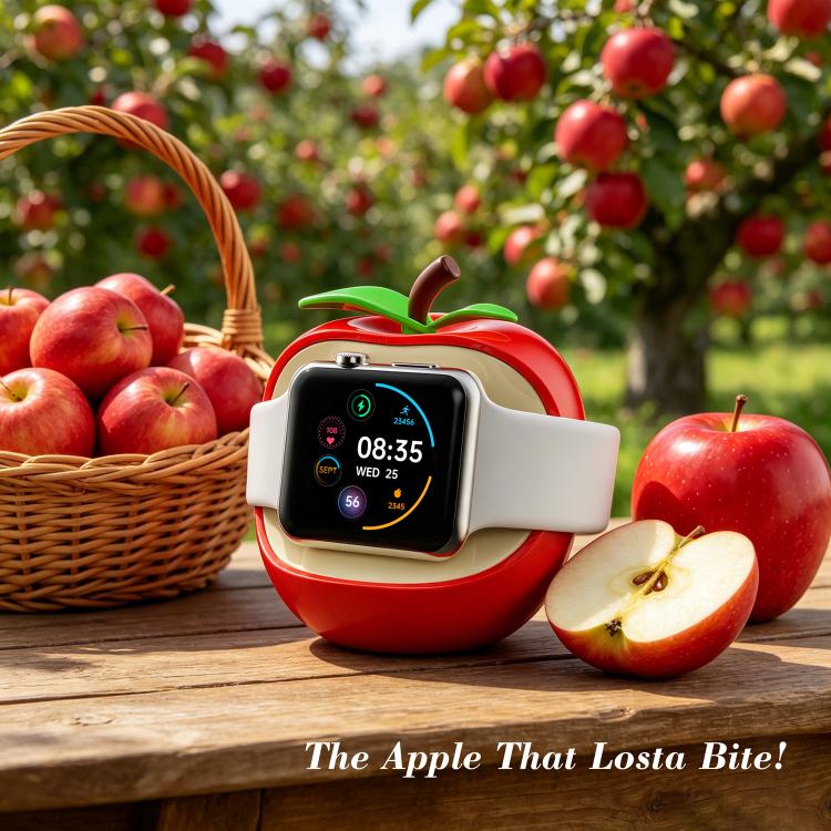 Creative Apple Shaped Smart Watch Silicone Charging Holder, For Apple Watch Full Series