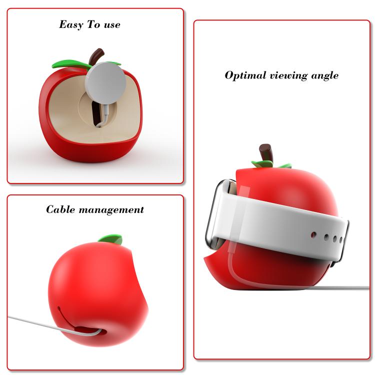 Creative Apple Shaped Smart Watch Silicone Charging Holder, For Apple Watch Full Series