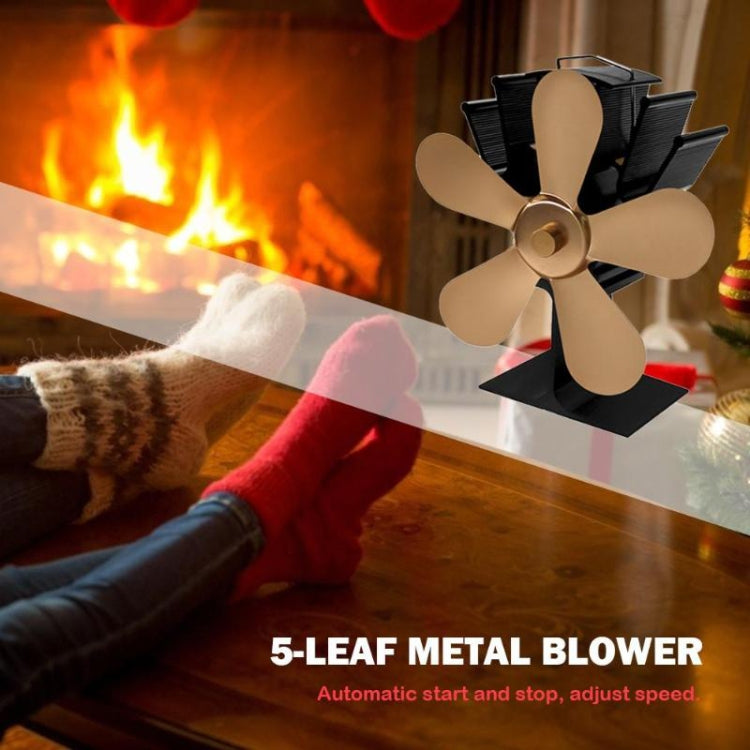 YL602 5-Blade High Temperature Metal Heat Powered Fireplace Stove Fan, YL602 (Rose Red), YL602 (Silver), YL602 (Black), YL602 (Bronze), YL602 (Grey), YL602 (Gold)