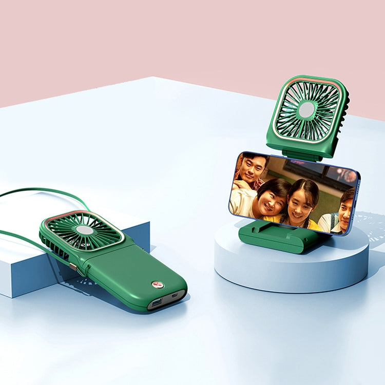 F30 Electroplating Handheld Fan Portable Desktop Folding Mute USB Hanging Neck Fan, Upgraded Version, F30 (Blue), F30 (White), F30 (Pink), F30 (Green)