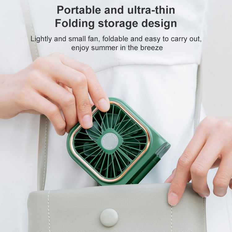 F30 Electroplating Handheld Fan Portable Desktop Folding Mute USB Hanging Neck Fan, Upgraded Version, F30 (Blue), F30 (White), F30 (Pink), F30 (Green)