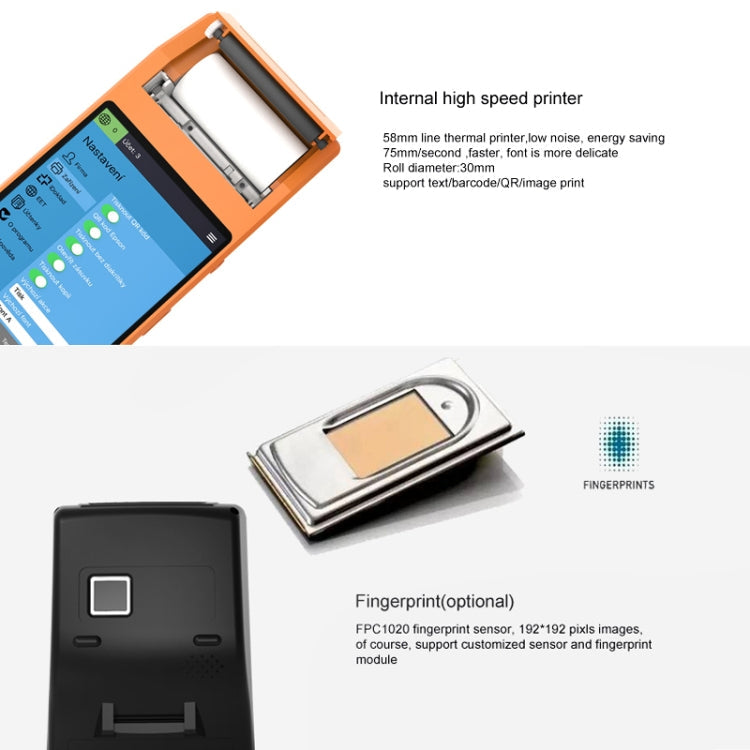 PDA-5501 Multi-function 5.5 inch IPS Screen IP65 Protection All-in-one Intelligent Terminal, Built-in Thermal Line Printer & MIC & Speaker, Support WiFi & Bluetooth & GPS
