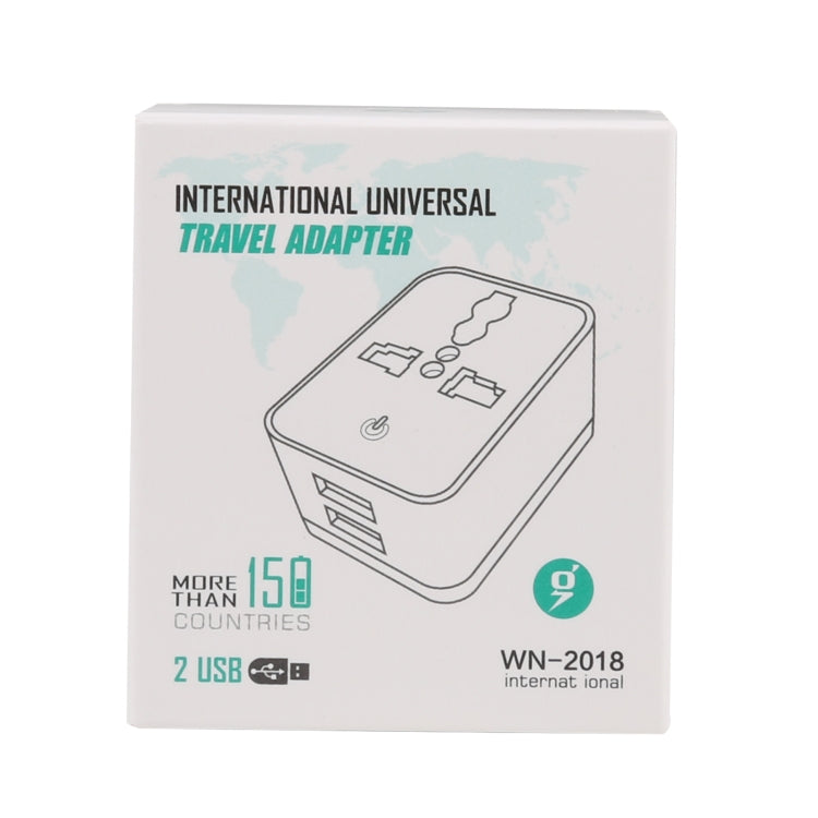 WN-2018 Dual USB Travel Charger Power Adapter Socket, US Plug, US Plug
