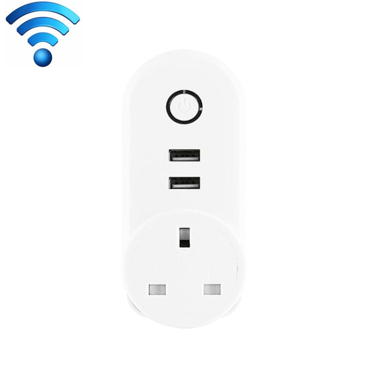 SA-002 2 USB Ports + 1 EU Socket WiFi Smart Power Plug Socket, Compatible with Alexa and Google Home, AC 110V-230V, US Plug, UK Plug