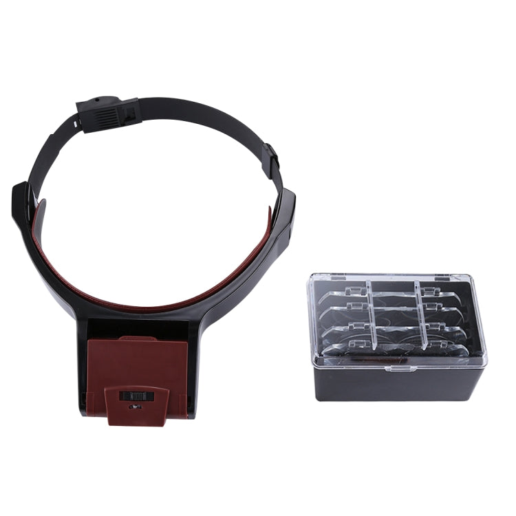 Multi-function Adjustable Maintenance Dentistry Reading Head Magnifier with 2 LED Light & 4 Lenses (1.7X, 2X, 2.5X, 4X), 5 Lens 1.0X-3.5X  (Black)