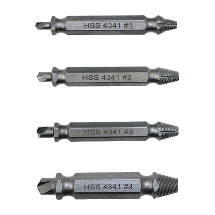4 in 1 Screw Extractor Drill Bits Tool Broken Bolt Remover(1#, 2#, 3#, 4#), with Plastic Case, Gold s2, Gold 4341, 4341, s2