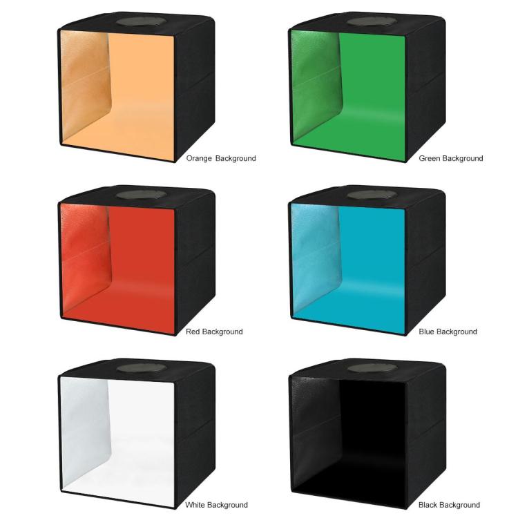 30cm Folding 3 Modes Dual Color Ring Light Photo Lighting Studio Shooting Tent Box Kit with 6 Colors PVC Backdrops, Unfold Size: 31cm x 31cm x 31cm