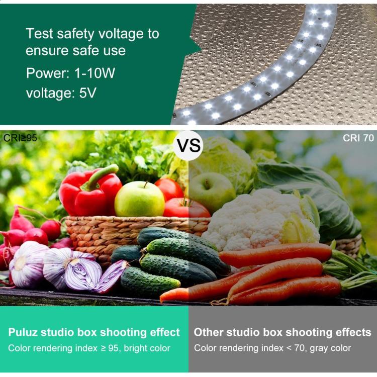 30cm Folding 3 Modes Dual Color Ring Light Photo Lighting Studio Shooting Tent Box Kit with 6 Colors PVC Backdrops, Unfold Size: 31cm x 31cm x 31cm