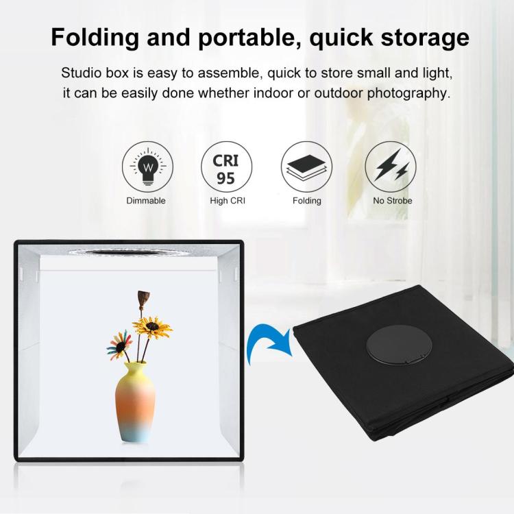 30cm Folding 3 Modes Dual Color Ring Light Photo Lighting Studio Shooting Tent Box Kit with 6 Colors PVC Backdrops, Unfold Size: 31cm x 31cm x 31cm