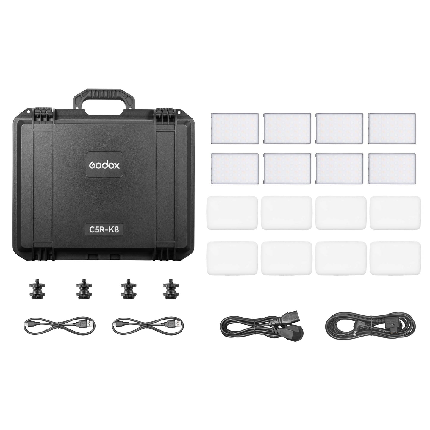 KNOWLED C5R K8 Eight-Light Pocket-Sized Creative RGBWW LED Panel Kit