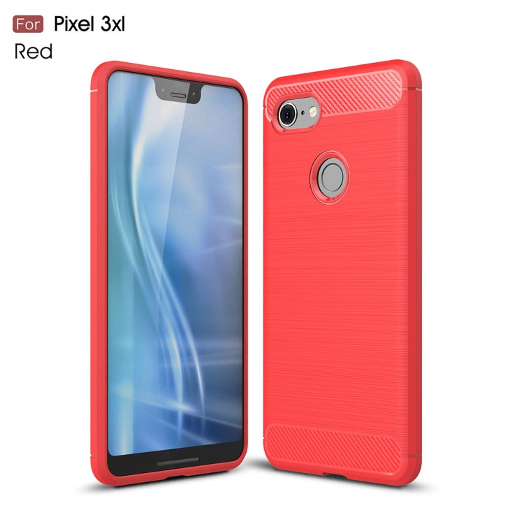 Brushed Texture Carbon Fiber Shockproof TPU Case for Google Pixel 3 XL, For Google Pixel 3 XL