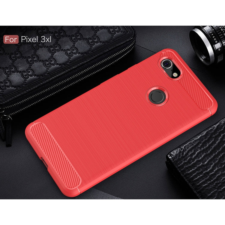 Brushed Texture Carbon Fiber Shockproof TPU Case for Google Pixel 3 XL, For Google Pixel 3 XL