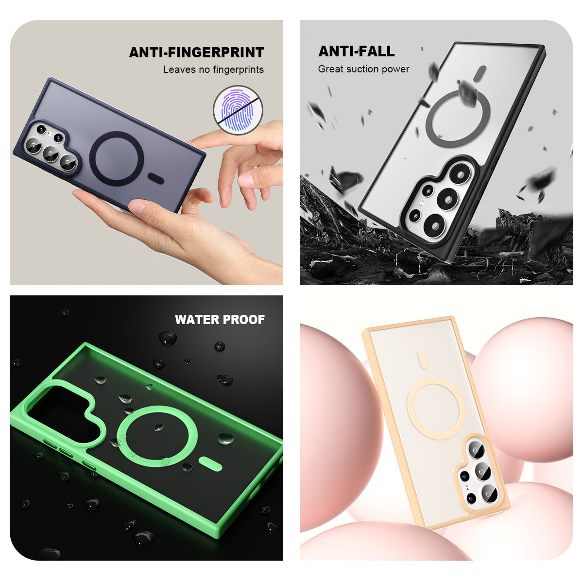 Galaxy S24 Ultra Smooth Touch Waterproof MagSafe Ultra Hybrid Phone Case