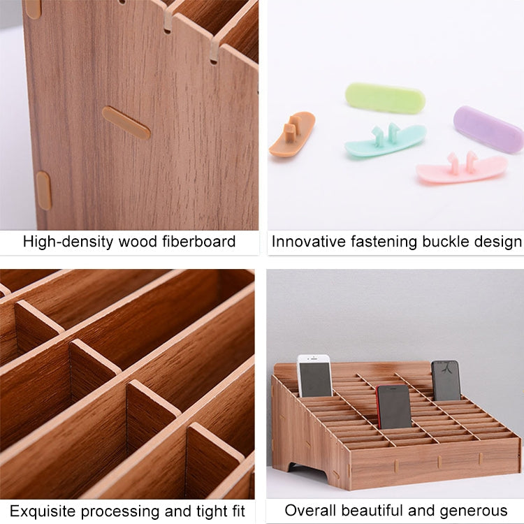 Wooden Multi-cell Mobile Phone Film Stand Desktop Display Rack, 30 Grids, Size: 31.5x23.5x18.5cm, 30 Grids, Pink, 30 Grids, Green, 30 Grids, Black
