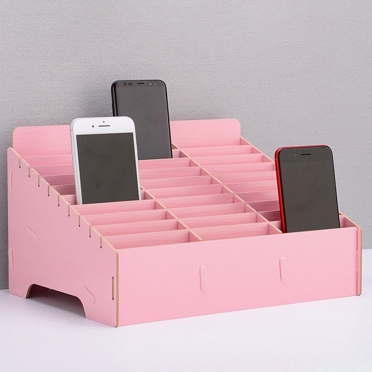 Wooden Multi-cell Mobile Phone Film Stand Desktop Display Rack, 30 Grids, Size: 31.5x23.5x18.5cm, 30 Grids, Pink, 30 Grids, Green, 30 Grids, Black
