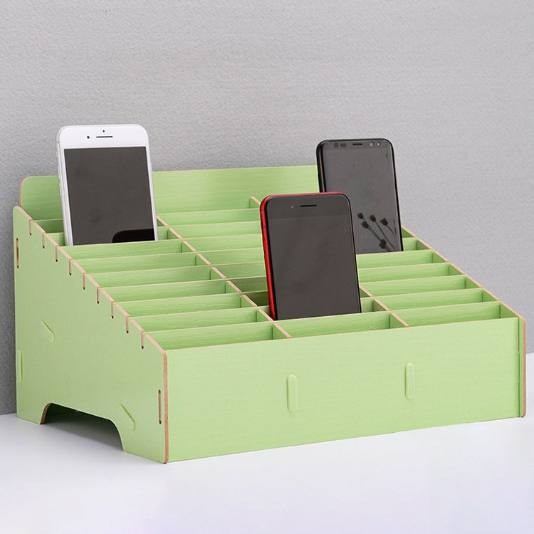 Wooden Multi-cell Mobile Phone Film Stand Desktop Display Rack, 30 Grids, Size: 31.5x23.5x18.5cm, 30 Grids, Pink, 30 Grids, Green, 30 Grids, Black