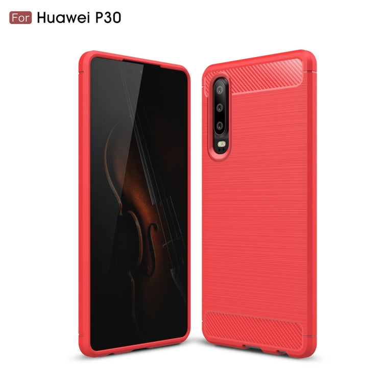 Brushed Texture Carbon Fiber Shockproof TPU Case for Huawei P30, Huawei P30