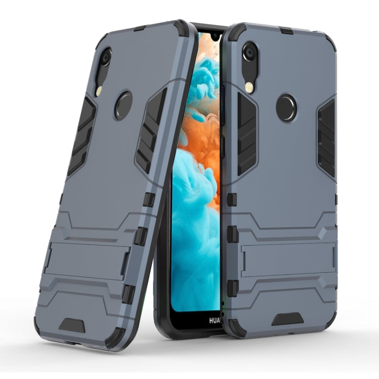 Shockproof PC + TPU Case for Huawei Y6 (2019), with Holder, For Huawei Y6 (2019), For Huawei  Y6 (2019)