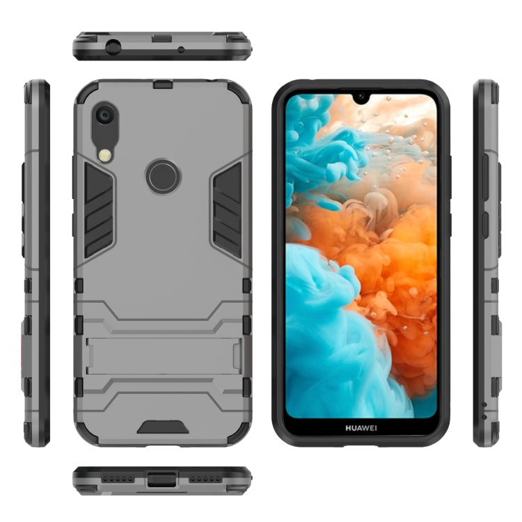 Shockproof PC + TPU Case for Huawei Y6 (2019), with Holder, For Huawei Y6 (2019), For Huawei  Y6 (2019)