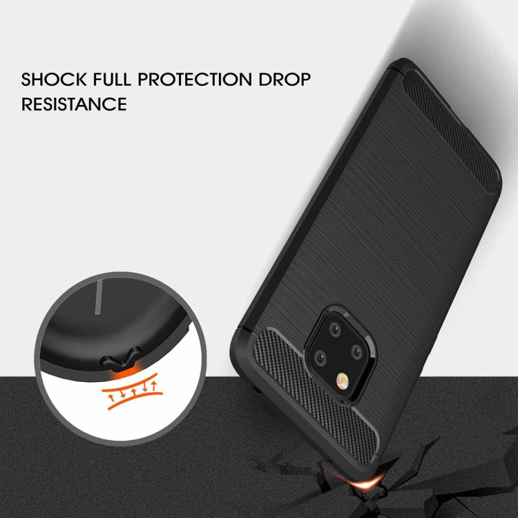 Brushed Texture Carbon Fiber Shockproof TPU Case for Huawei Mate 20 Pro, For Huawei Mate 20 Pro, For Mate 20 Pro