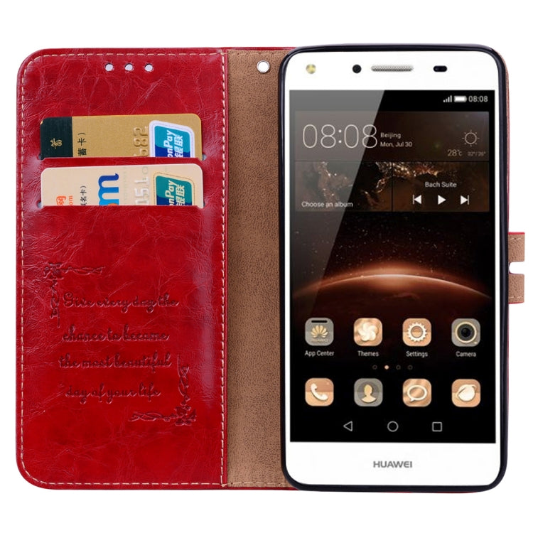 For Huawei  Y5 (2017) / Y6 (2017) Business Style Oil Wax Texture Horizontal Flip Leather Case with Holder & Card Slots & Hand Strap, For Huawei Y5 (2017) / Y6 (2017), For Huawei Y5 (2017)