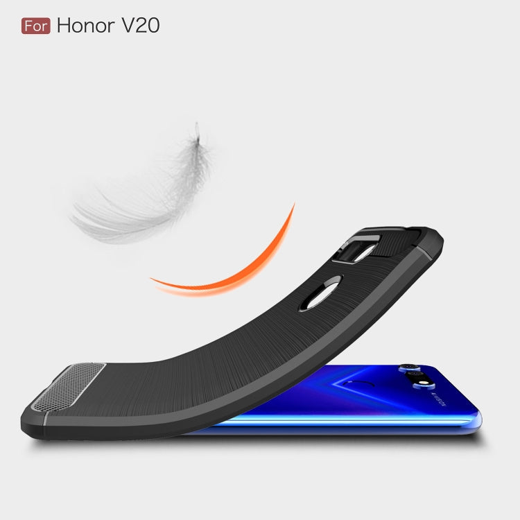 Brushed Texture Carbon Fiber Shockproof TPU Case for Huawei Honor View 20, For Huawei Honor View 20, For Honor View 20