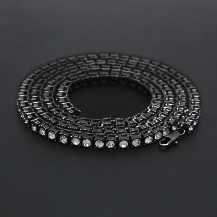 Mens Hip Hop Punk 1 Row Crystal Inlaid Alloy Necklace Chain, Size: 20 inch, Size: 20 inch