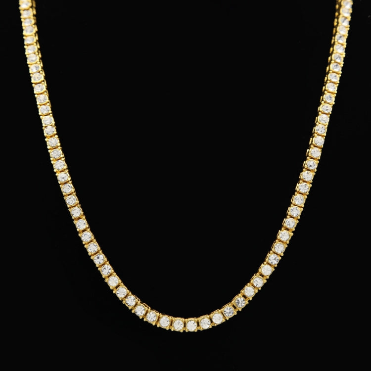 Mens Hip Hop Punk 1 Row Crystal Inlaid Alloy Necklace Chain, Size: 20 inch, Size: 20 inch