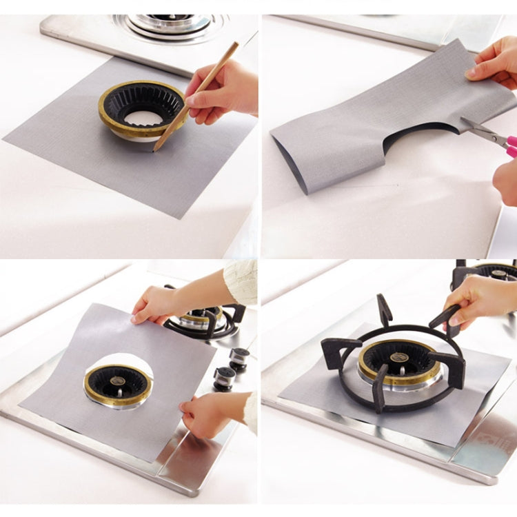 Gas Furnace Surface Ultra-thin Fibre Material Stovetop Protective Cleaning Pad, Size: 27*27cm, 0.08mm (Silver), 0.08mm