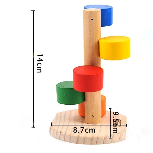 Pet Natural Wood Hamster Colorful Scaling Step Ladder Platform Toy for Small Pets, Scaling Step Ladder Platform