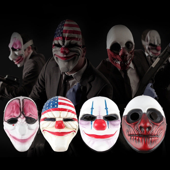 Halloween Mask PVC Halloween Festival Party Mask, Clown Pattern, Red Brain Pattern, Old Man Pattern