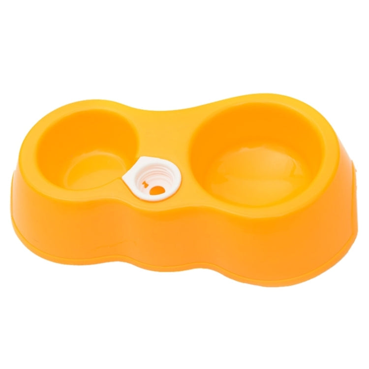 Dog Cat Food Dish + Drinking Water Double Bowls with Automatic Water Dispenser