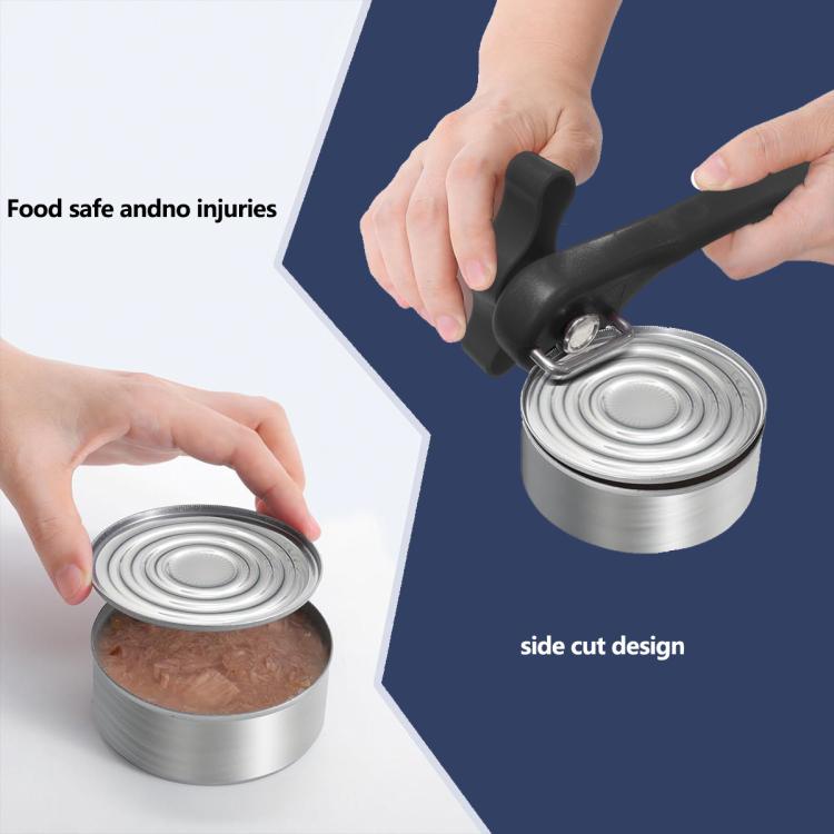 LsCook Stainless Steel Cutter Head Single Handle Side Can Opener (Black), Single Handle
