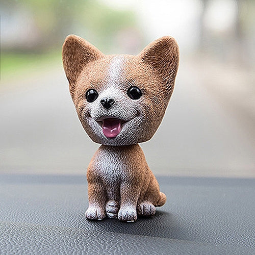 Shaking Head Dog Car Ornaments Resins Lovely Cartoon Dog New Year Gifts with Double-sided Adhesive Tape, Pomeranian Cartoon Dog, Inu Cartoon Dog, Bulldog Cartoon Dog, Husky Dog Cartoon Dog, Corgi Dog Cartoon Dog, White Teddy Cartoon Dog                ...