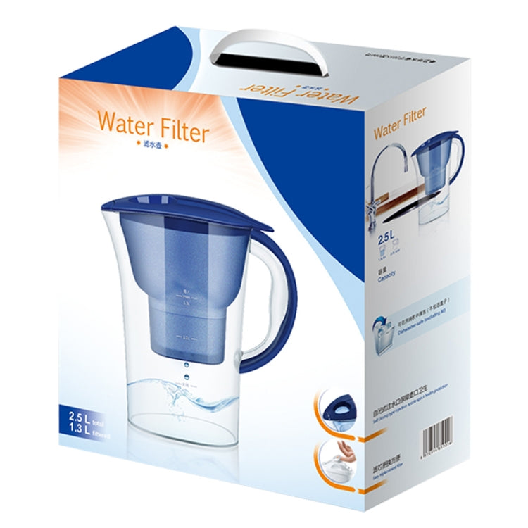 1.3L Portable Home Kitchen Activated Carbon Filter Cold Water Bottle, 1.3L (Blue)