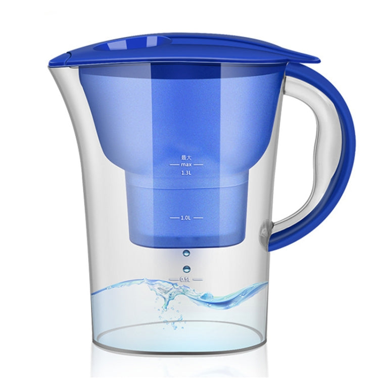 1.3L Portable Home Kitchen Activated Carbon Filter Cold Water Bottle, 1.3L (Blue)