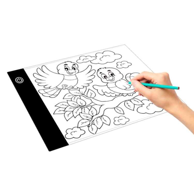 A5 Size Ultra-thin USB Three Level of Brightness Dimmable Acrylic Copy Boards Anime Sketch Drawing Sketchpad, with USB Cable & Plug, A5 with USB Cable & Plug