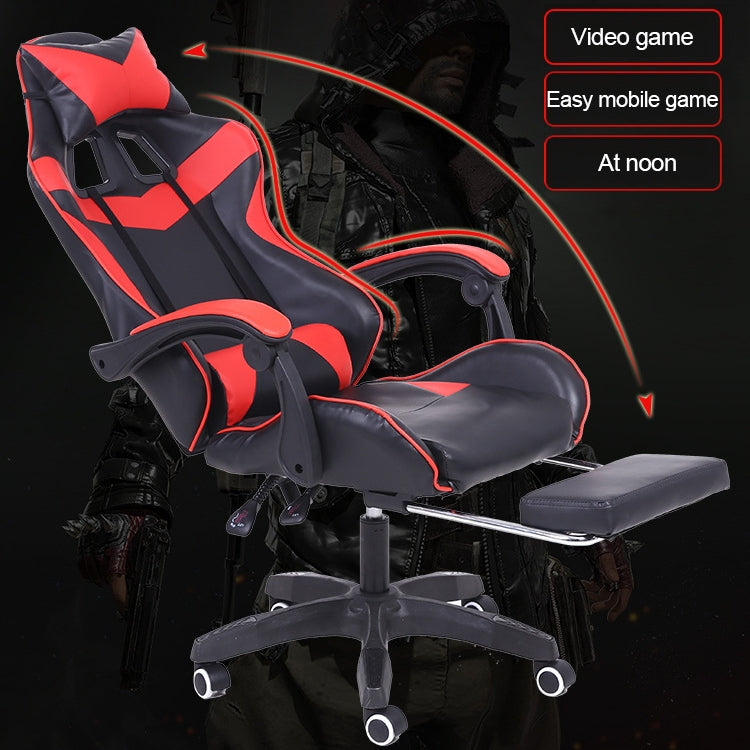 Computer Office Chair Home Gaming Chair Lifted Rotating Lounge Chair with Footrest / Nylon Feet, With Footrest / Nylon Feet (Green), With Footrest / Nylon Feet (Gold), With Footrest / Nylon Feet (Blue)