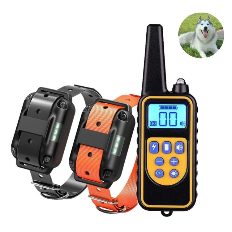 880-2 800 Yards Rechargeable Remote Control Collar Dog Training Device Anti Barking Device, 880-2 Black Black, 880-2 Black+Orange