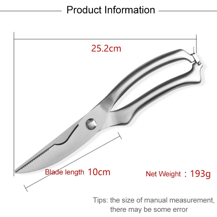10 inch Kitchen Poultry Fish Chicken Bone Stainless Steel Cutter Cook Gadget Shear, Blister Package, Blister Package